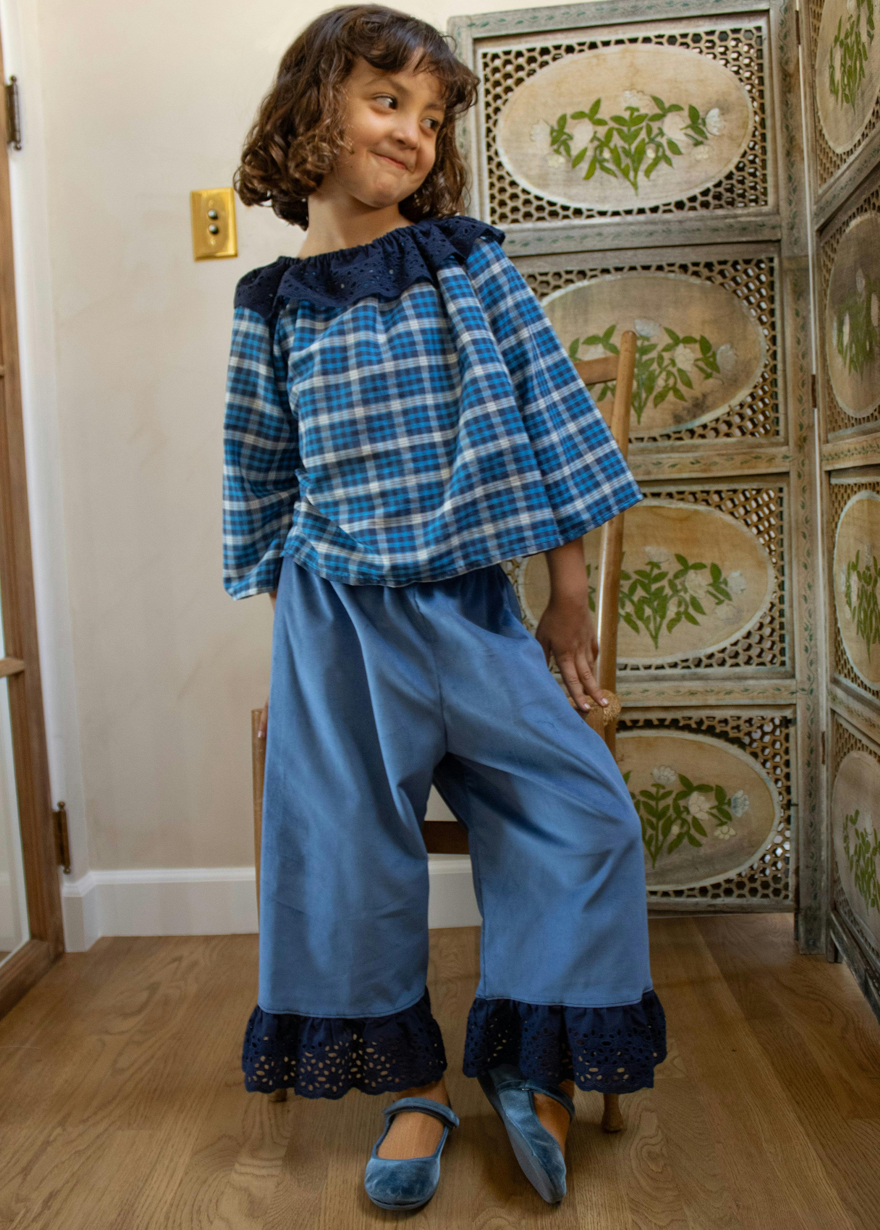 AGNES BLOUSE | INDIGO PLAID