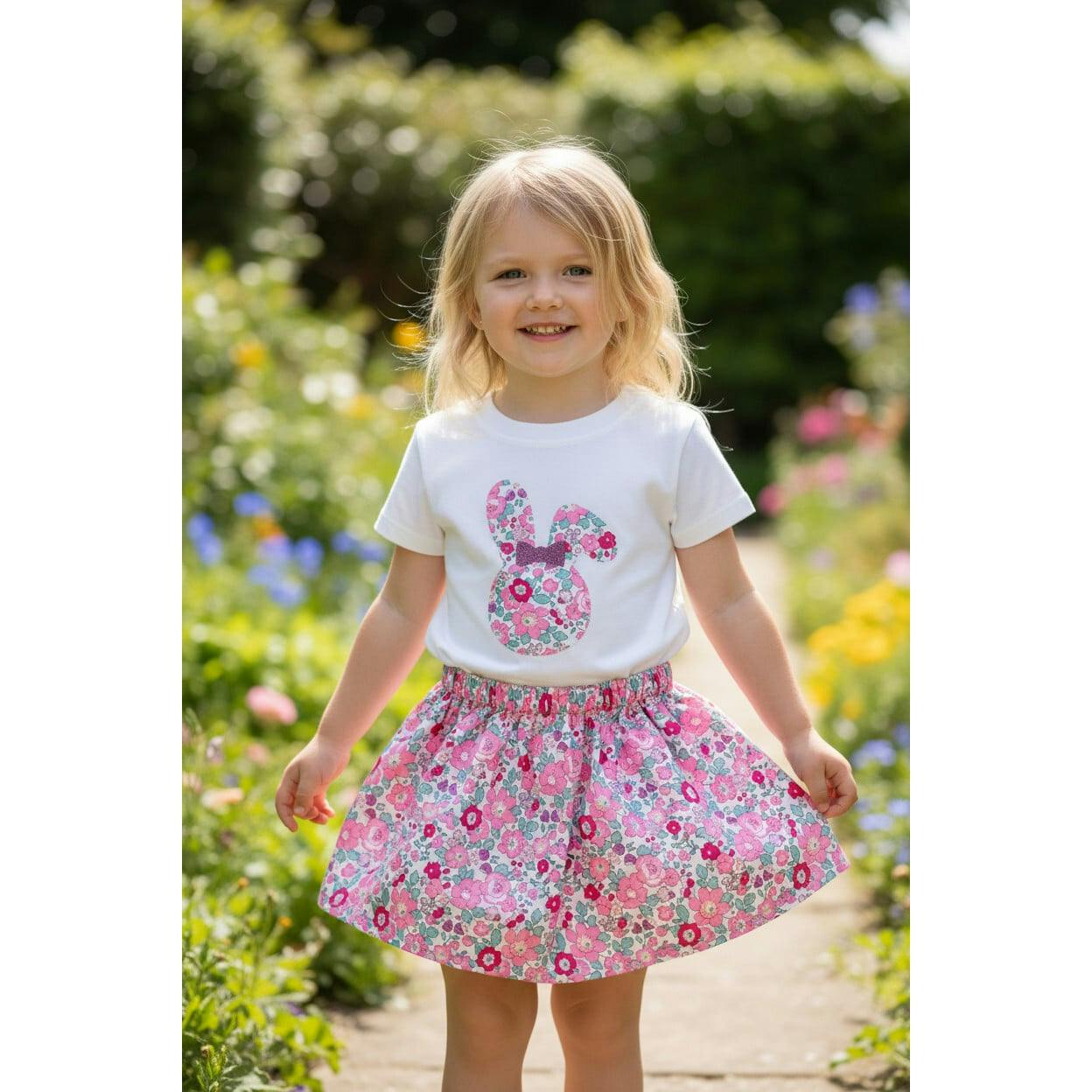 Liberty of London Childrens Elasticated Skirt - Betsy cherry