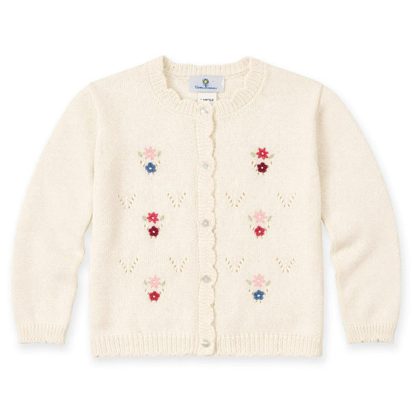 Sweater with Hand Embroidered Flowers