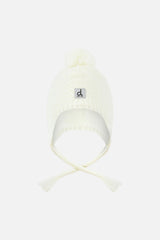 Winter Peruvian Knit Hat with Pompom Off-White