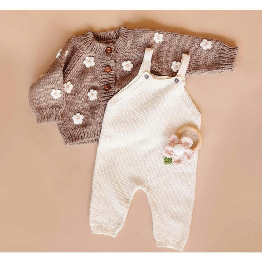 Flower Cardigan, Tan