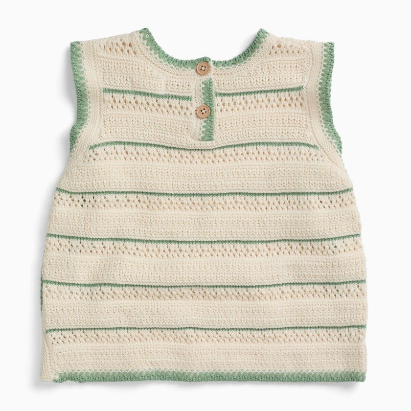 Striped Pointelle Knitted Top