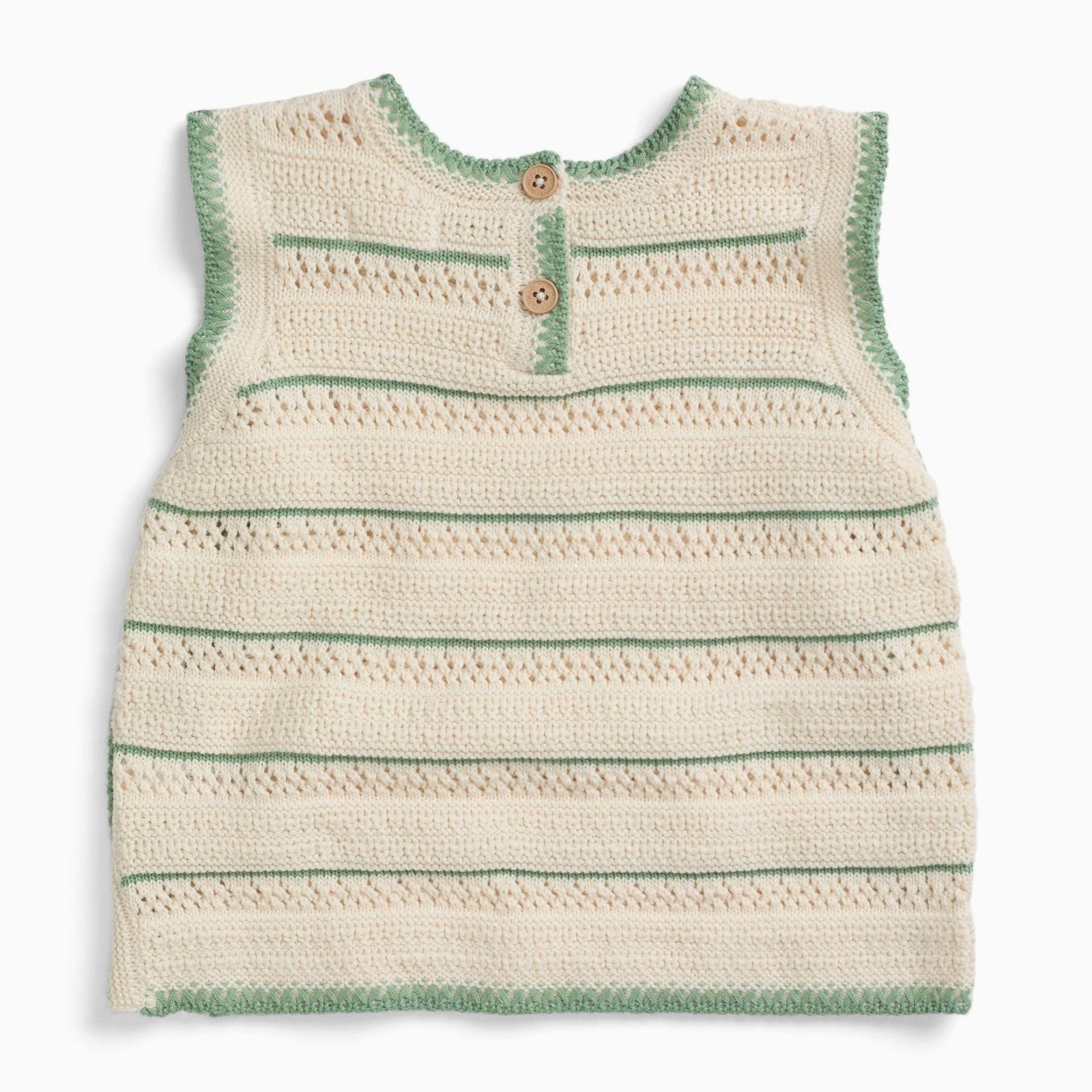 Striped Pointelle Knitted Top