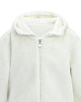 Ivory Plush Hooded Jacket