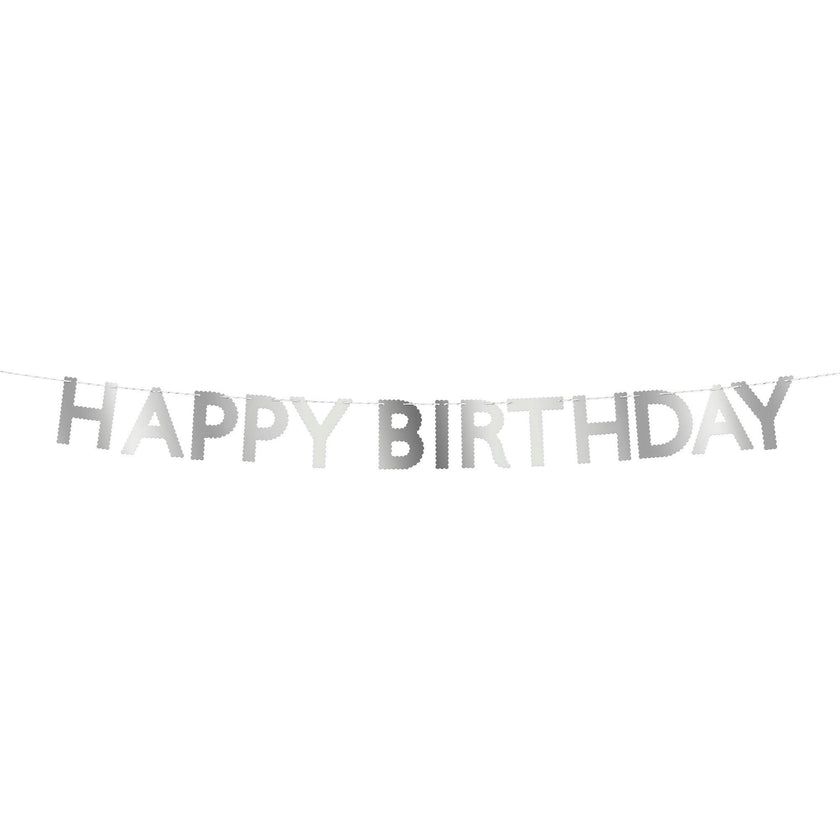 Silver Scallop Happy Birthday Garland