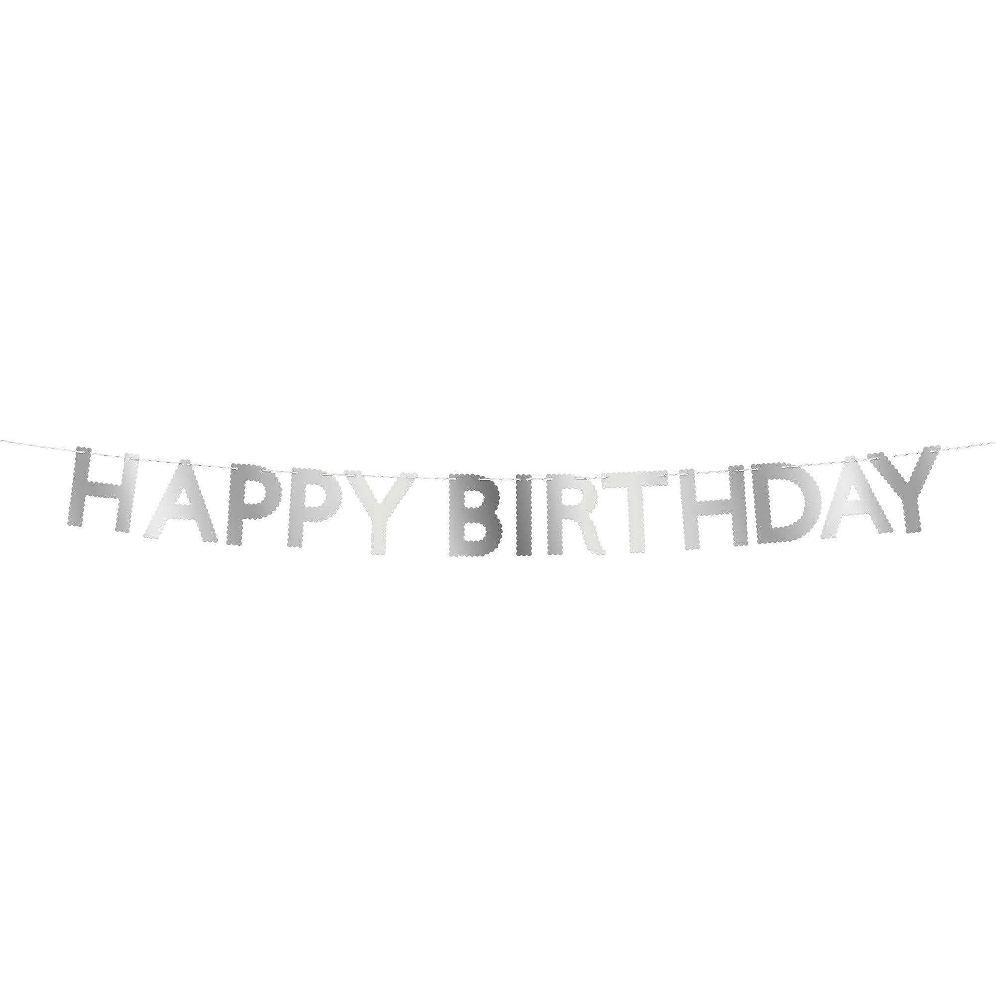 Silver Scallop Happy Birthday Garland