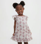 The Tiny Lucinda Dress - Peony Scallop Stripe Pink