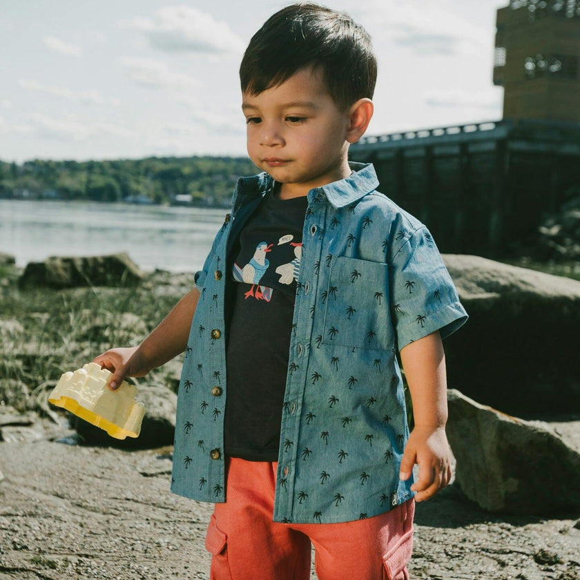 Short Sleeve Chambray Shirt