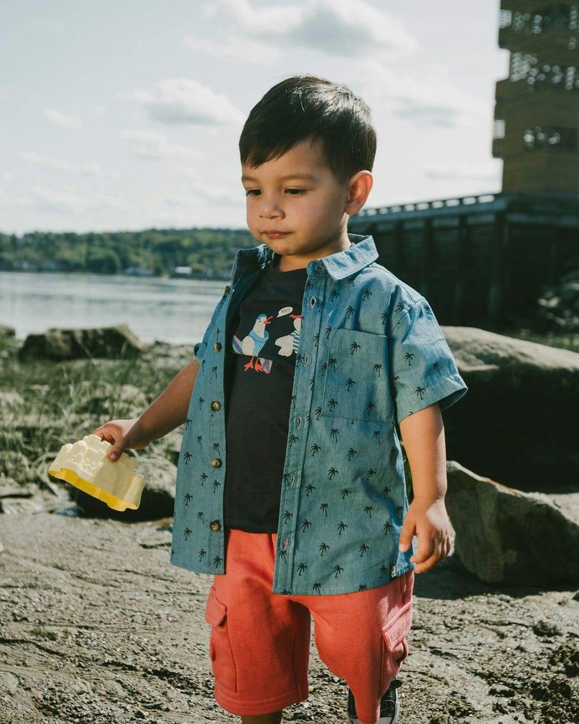 Short Sleeve Chambray Shirt