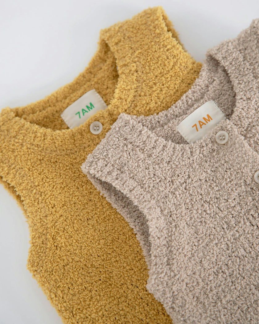 Sleeveless Henley - Fuzzy