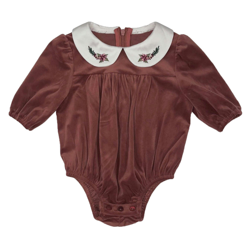 Velvet Butter Peter Pan Collar Long Sleeve Romper
