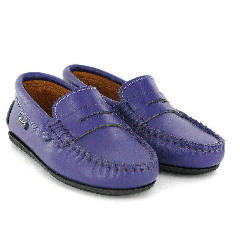 Penny 032 Walker Moccasins, purple smooth leather