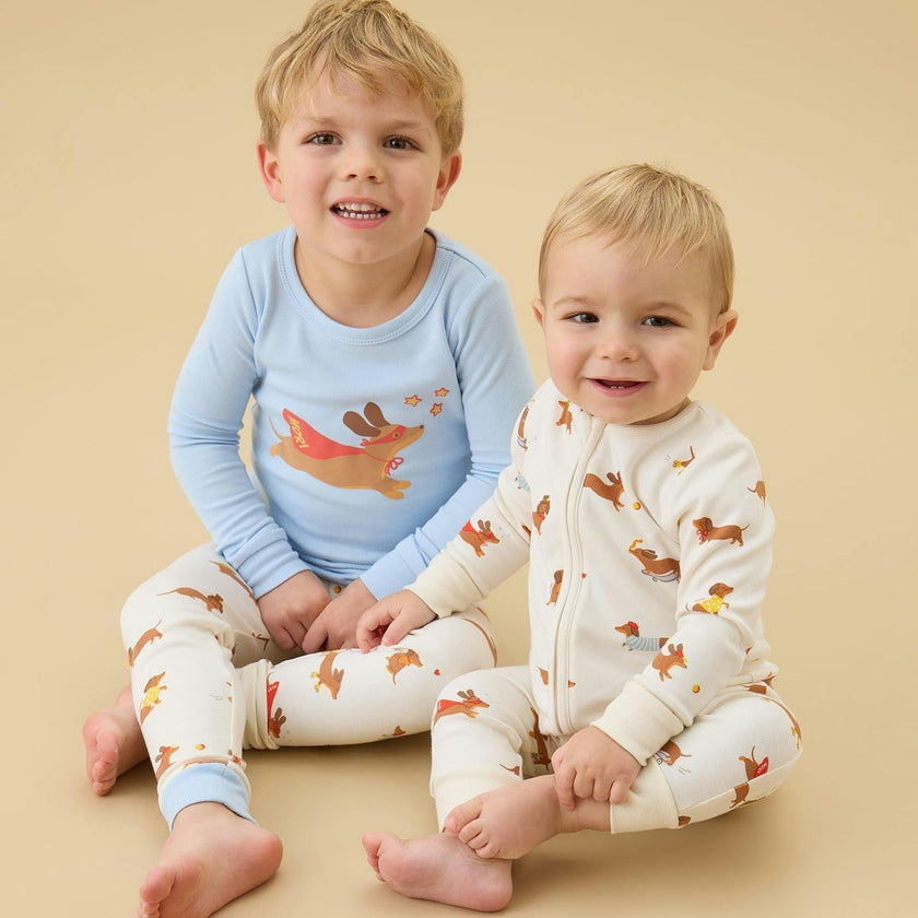 Superhero Sausage Dog Pajama Set