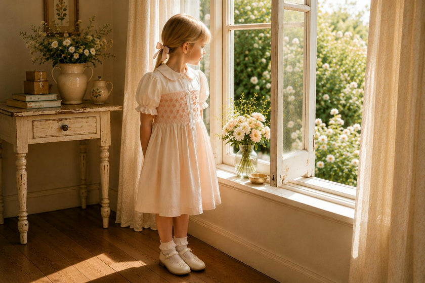 Camellia Smocked Dress | Heirloom Peach