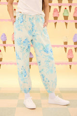Kian Jogger Sweatpants in Blue Aquarelle Fleur