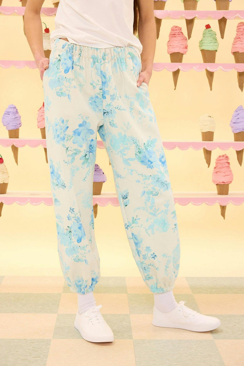 Kian Jogger Sweatpants in Blue Aquarelle Fleur