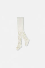 Baby Knit Heart Tights Off-White