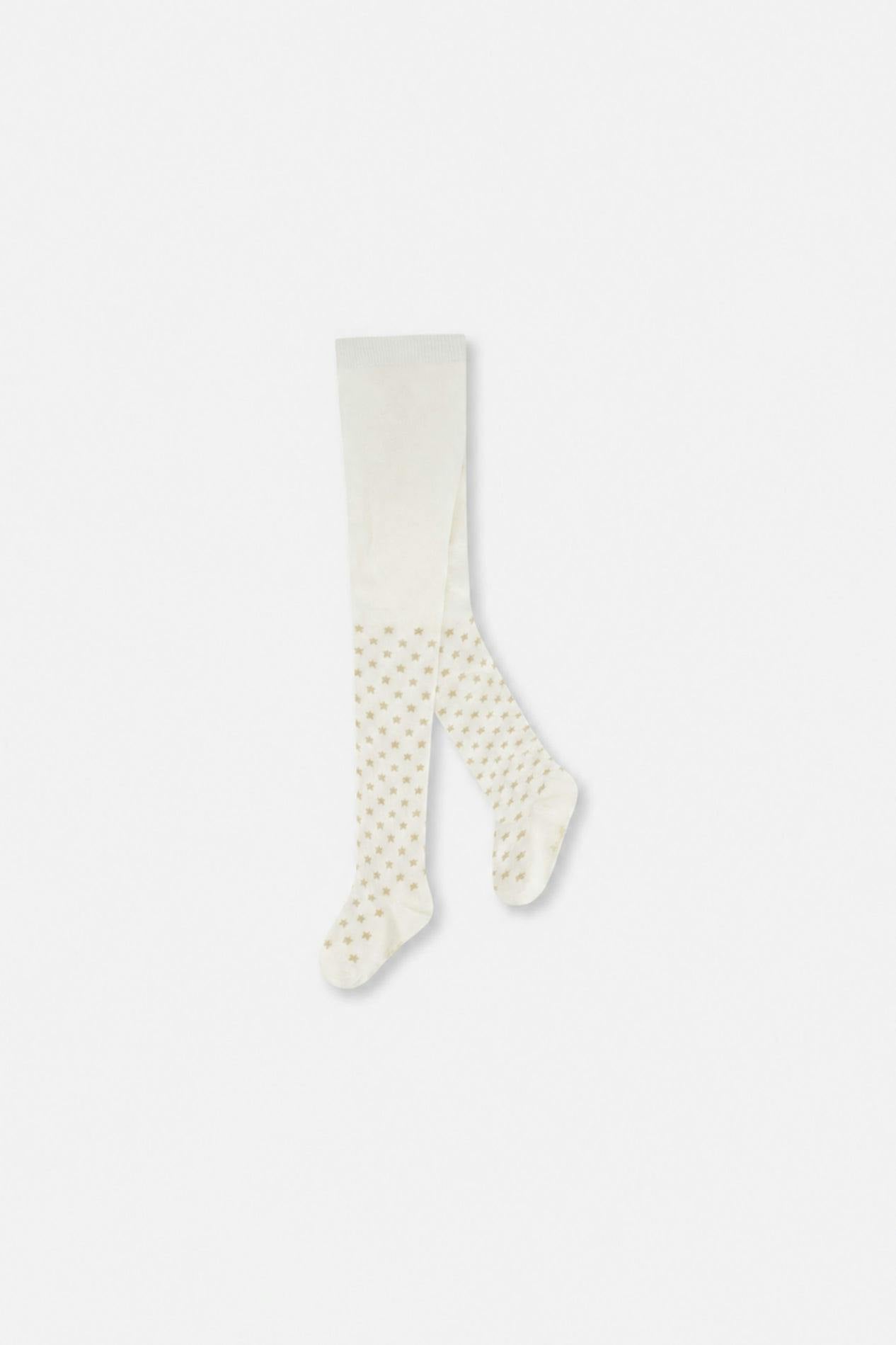 Baby Knit Heart Tights Off-White