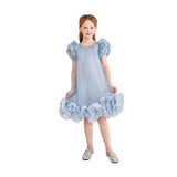 Light Blue Thalina Ruffle Dress