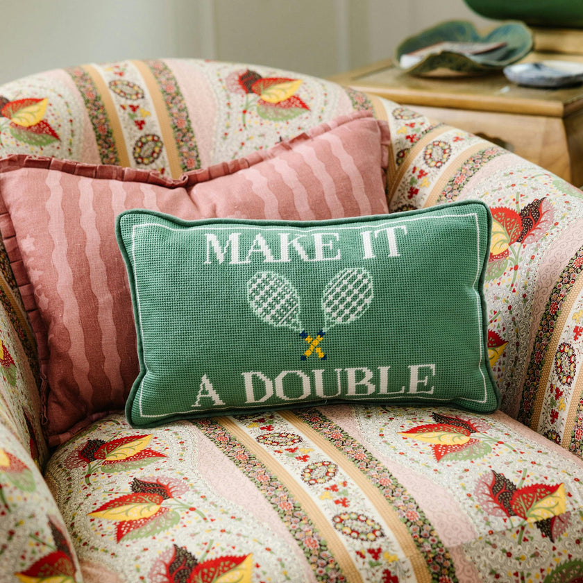 Make It A Double Needlepoint Pillow