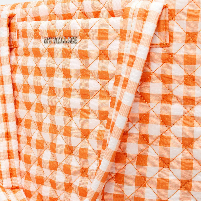Sunset Orange Gingham Medium Metro Tote Deluxe