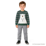 Toddler & Kids Boys Graphic Sweater | Polar Bear - Green