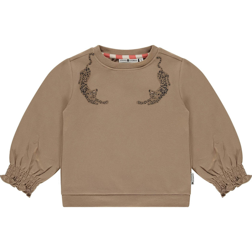 Leopard Accent Crewneck Sweatshirt