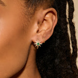 Emerald Starburst Hoop Earrings