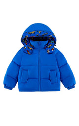 Charlie Heavy Weight Down Puffer Coat, Blue Hot Rod