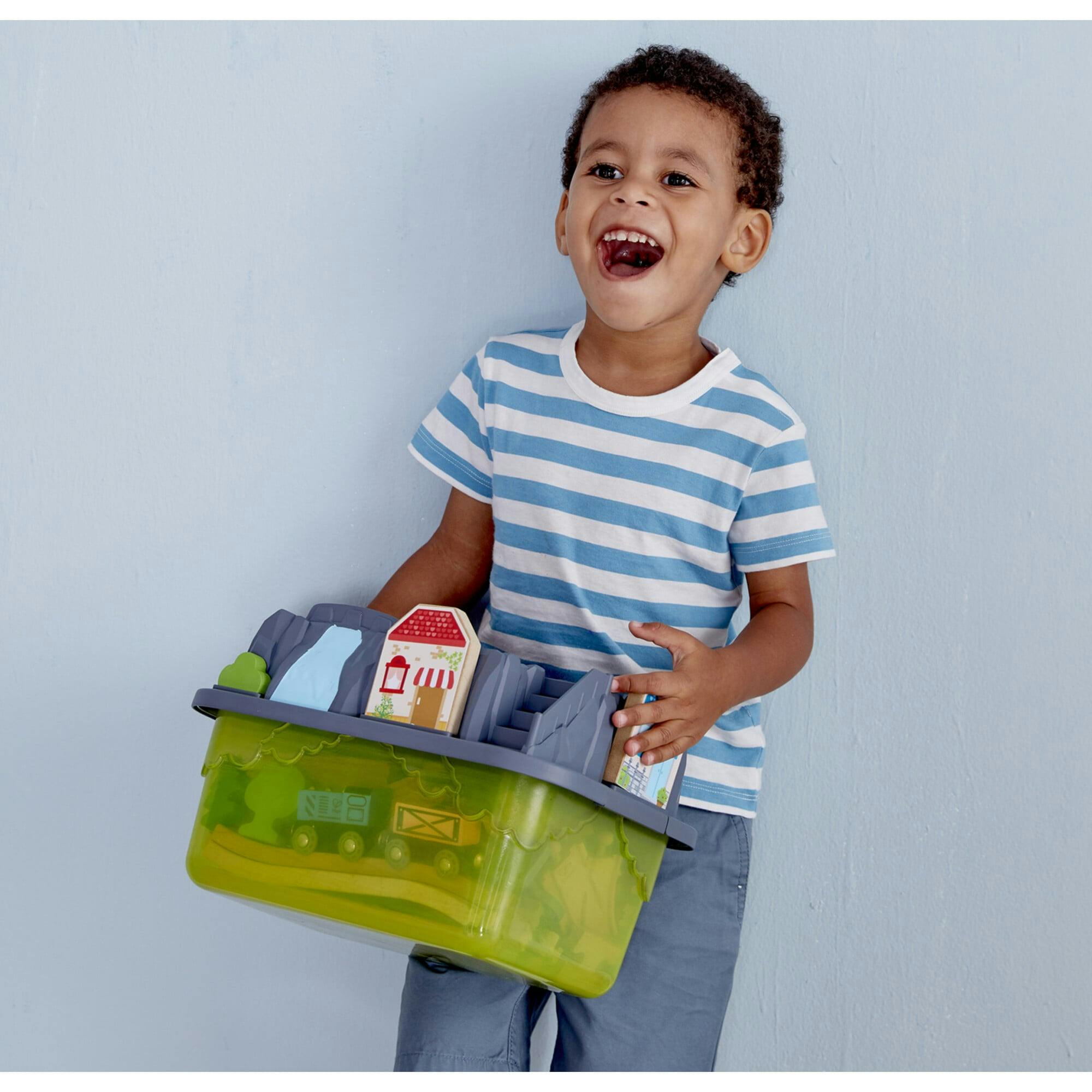 Train Building Set in a Bucket