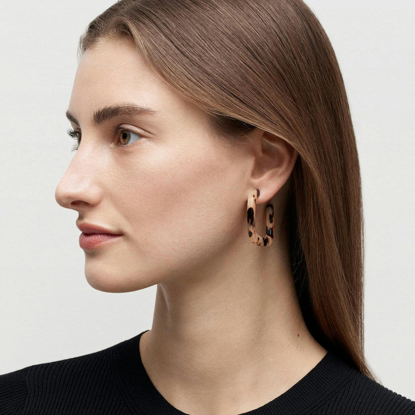Midi Square Hoops in Astral Mint
