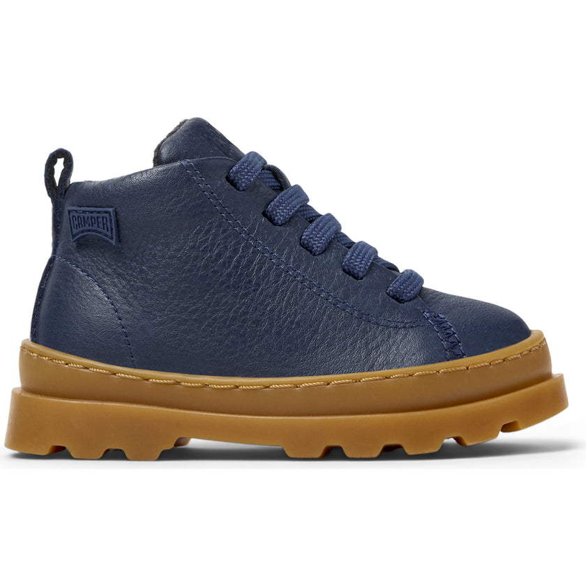 Kids Brutus Leather Ankle Boots, Blue
