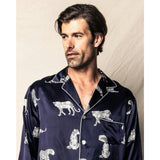 Men's Silk Pajama Set in Panthère de Nuit