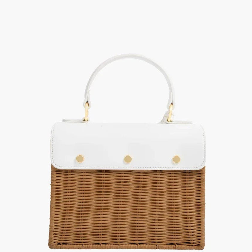 Mini Insulated Hand-Woven Wicker Lunchbox