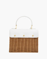 Mini Insulated Hand-Woven Wicker Lunchbox