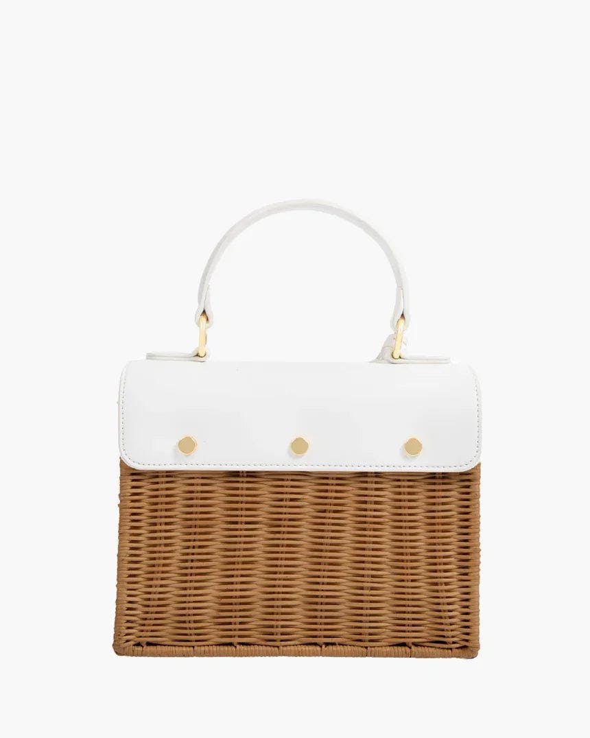 Mini Insulated Hand-Woven Wicker Lunchbox