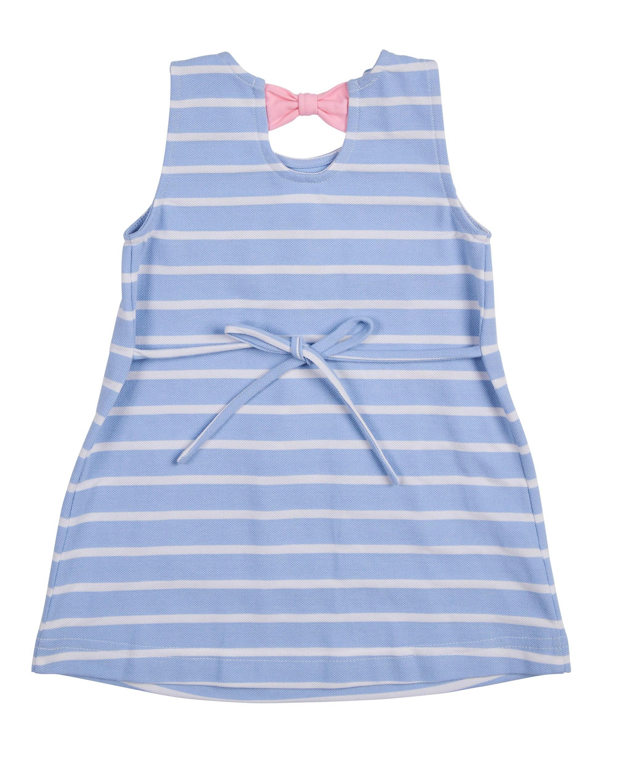 Stripe Knit Dress With Bunny & Flowers