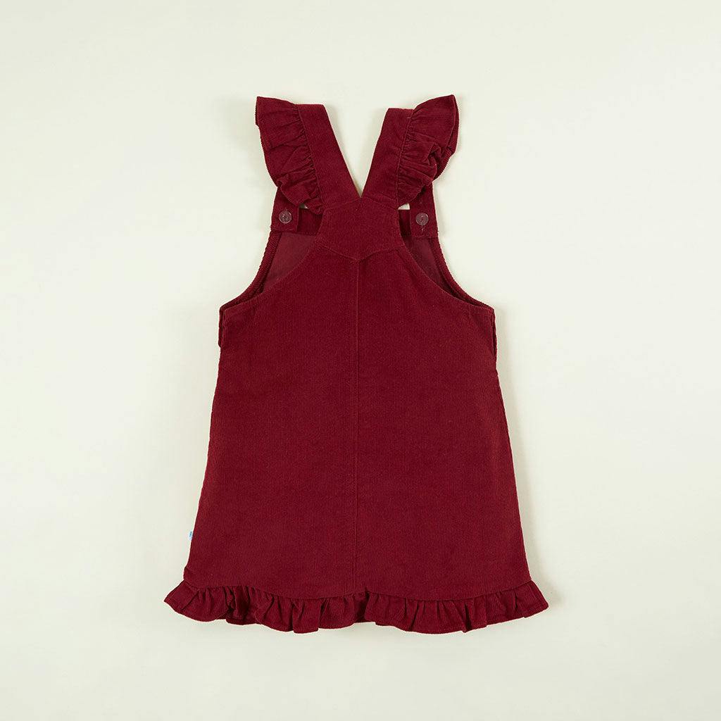 Burgundy Cotton Corduroy Overall Dress