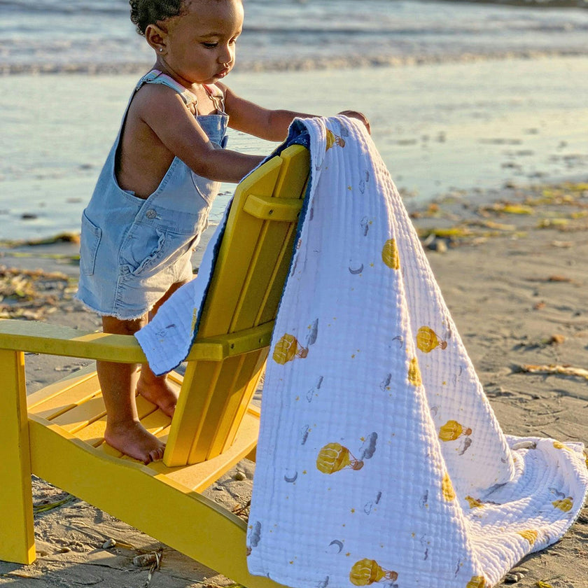 Organic Muslin Four-Layer Reversible Snug Blanket