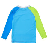 Color-Block Crew Neck Long Raglan Sleeve Rashguard