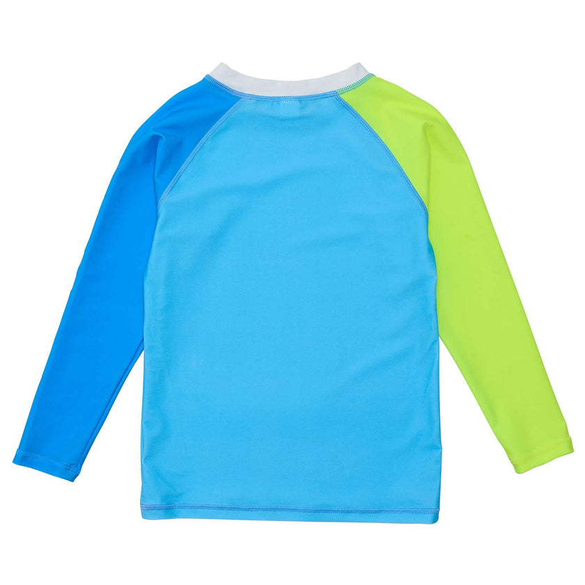 Color-Block Crew Neck Long Raglan Sleeve Rashguard