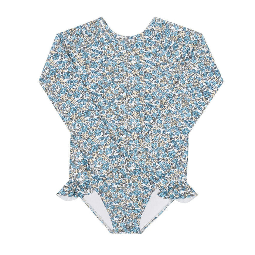 girls original slate floral rashguard one piece