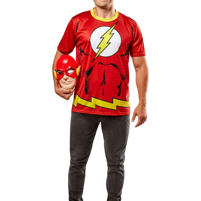 Men's DC Comics Ben Cooper Flash T-Shirt and Half Mask