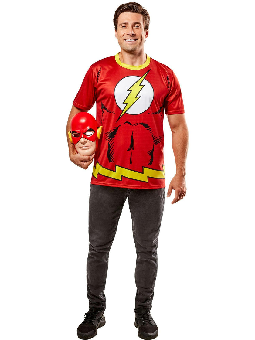 Men's DC Comics Ben Cooper Flash T-Shirt and Half Mask