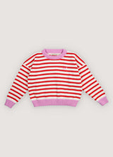 Marigold Jumper Tulip Red & Pink Lavander Stripes