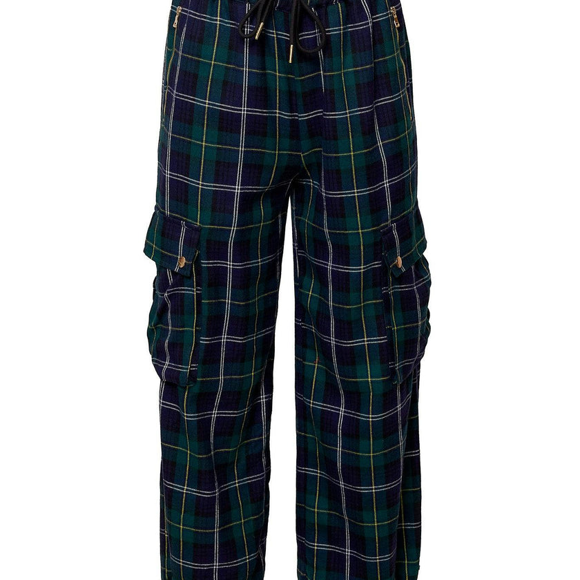 Nicole Cargo Pants in Nocturne Plaid