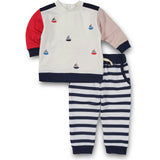 French Terry Knit Set With Saliboats