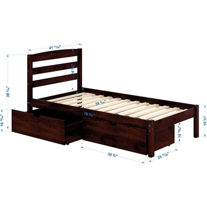 Twin Bed with Storage Drawers