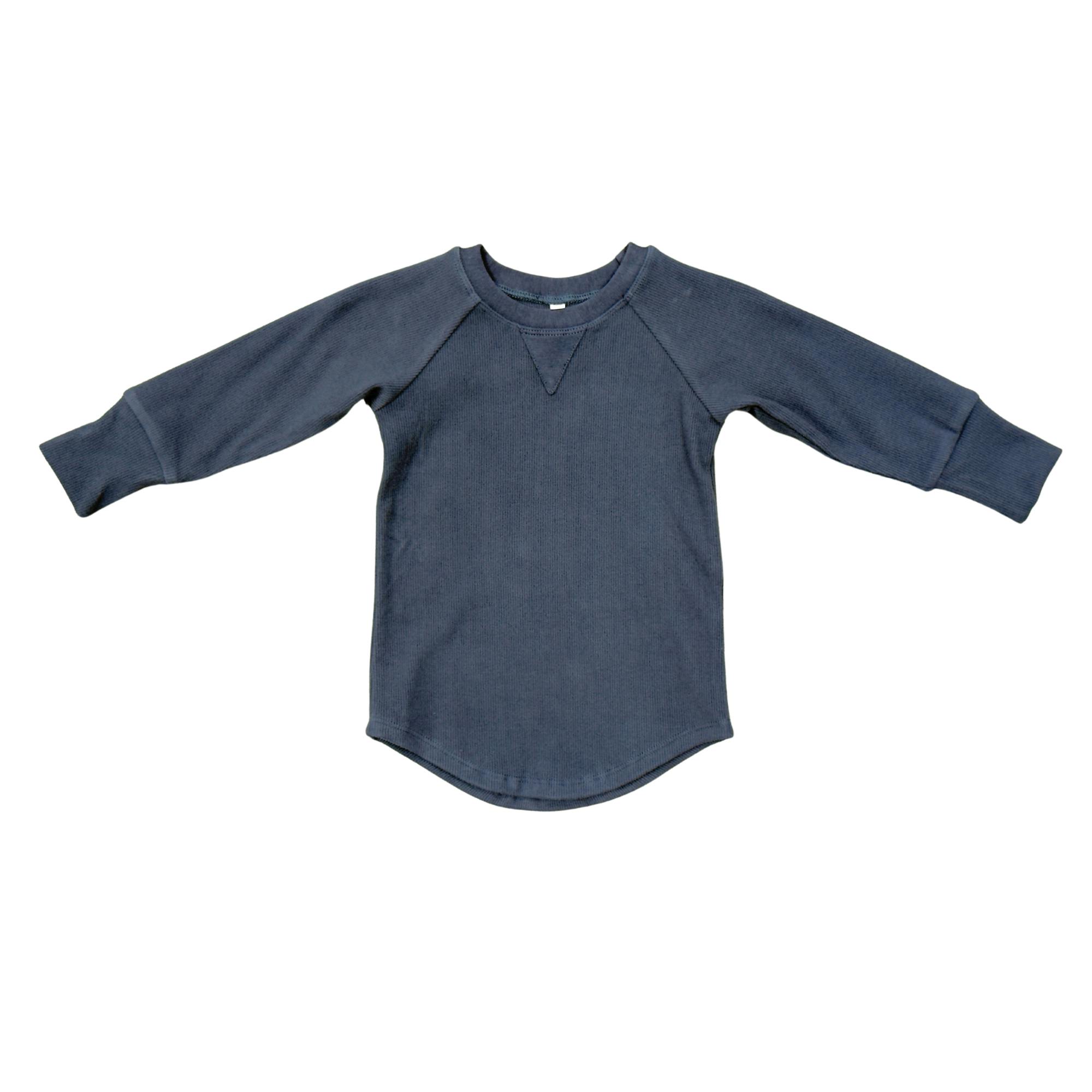 Boys Ribbed Top in Nightfall Blue