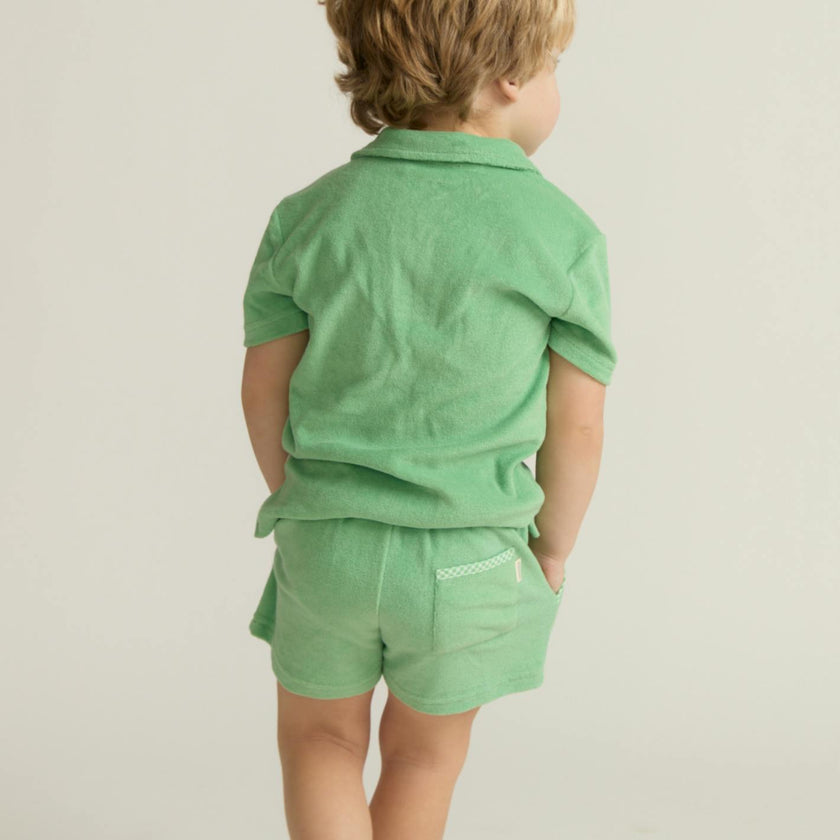 boys gustavia green french terry short